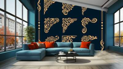 set of frame with gold ornament Wall mural