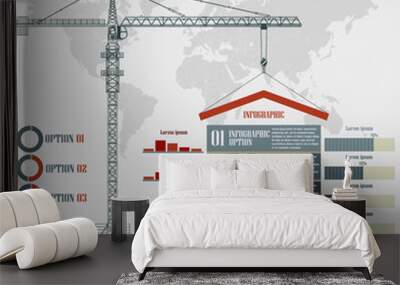 Construction  Infographics elements Wall mural