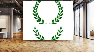 green laurel wreaths - vector illustration  Wall mural