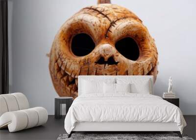 Halloween mask with a spooky grin, isolated on a pure white background Wall mural