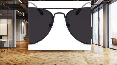 black sunglasses isolated on white background Wall mural