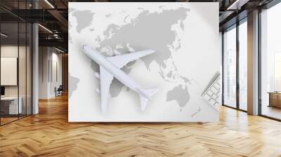 booking and search flight ticket air travel trip vacation concept, banner web template Wall mural