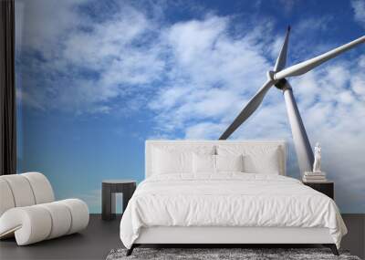 energy wind turbines and sky with clouds Wall mural