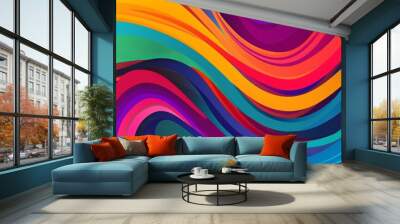 abstract colorful background with lines, background with vibrant colors, Generative AI Wall mural