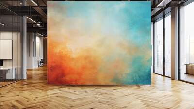 Abstract painting background or texture: a photo of a colorful and artistic oil on canvas artwork Wall mural