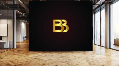 BB, B letter abstract gold logo vector Wall mural