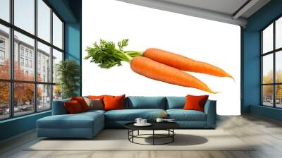 Fresh carrot PNG with transparent background for digital designs, illustrations, and food-themed creative projects Wall mural