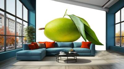 Fresh raw mango isolated on transparent background, ideal for culinary designs, tropical fruit illustrations, and organic produce marketing materials Wall mural