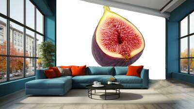 High-quality fresh fig isolated on transparent background, perfect for culinary illustrations, health-focused designs, and organic produce projects Wall mural