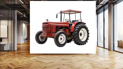 High-resolution PNG of a classic farm tractor isolated on transparent background for agricultural and farming design projects, ideal for creating realistic rural landscapes and farm equipment Wall mural