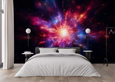 Holographic solar flare in cosmic fireworks display Wall mural