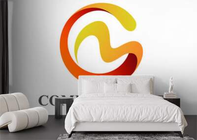 CM logo, MC logo, letter c and letter m logo design Wall mural