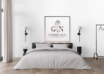 Letter GN handwrititing logo with a beautiful template Wall mural