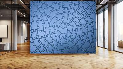 complete blue jigsaw wide angle Wall mural