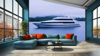 Luxury Yacht in Clayoquot Sound UNESCO Biosphere Reserve Wall mural