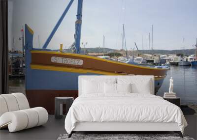 vintage boat in saint-tropez Wall mural