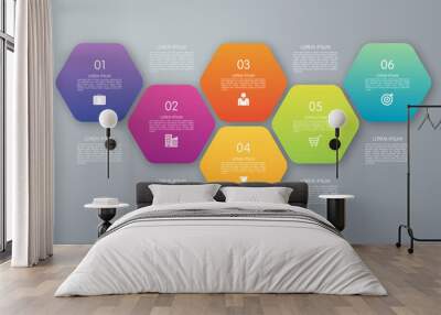 Vector circle hexagon infographic Wall mural