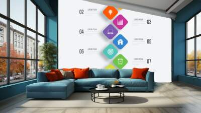 Vector illustration infographics 9 options Wall mural