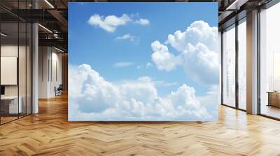 a blue sky with white clouds Wall mural