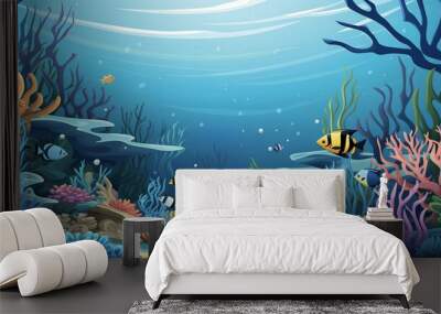 underwater sea aquarium environment Wall mural