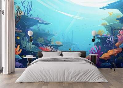 underwater sea aquarium environment Wall mural