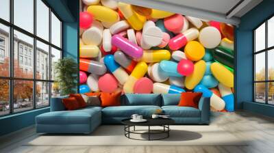 many colorful medicines Wall mural