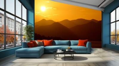 Scenic view of beautiful sunset above the sea Wall mural