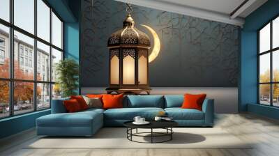 Ramadan design background with islamic lantern Wall mural