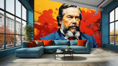 A portrait of Friedrich Engels Wall mural