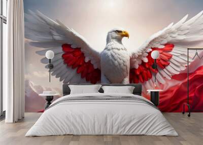 A white and red Polish patriotic eagle Wall mural