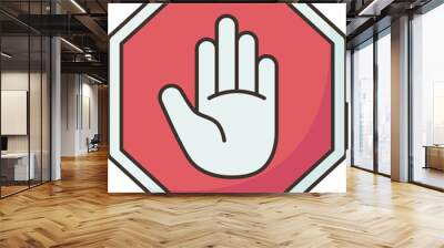 stop  icon Wall mural