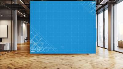 Abstract technology blueprint. Tech vector background. Technical illustration in blue and white color. Wall mural