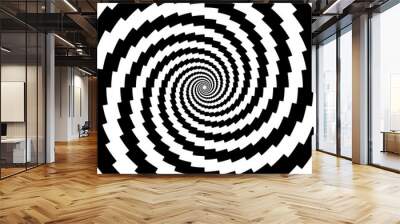 Design monochrome spiral movement illusion background Wall mural