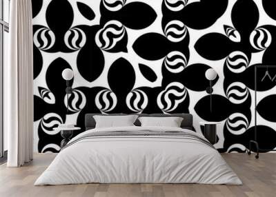 Design seamless monochrome waving pattern Wall mural