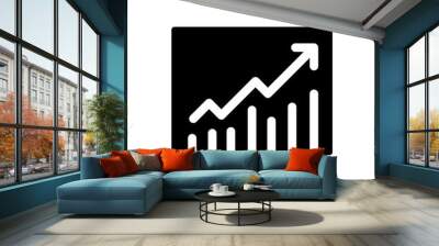 viral growth outlined vector icon, diagram with increasing trend outlined symbol. Simple, modern flat vector illustration for mobile app, website or desktop app Wall mural