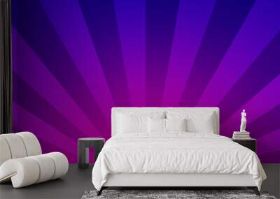 abstract purple light burst background with rays Wall mural