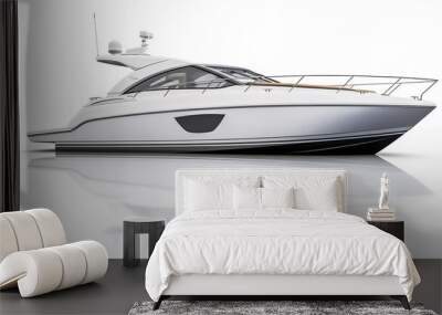 A motor yacht isolated on a white background Wall mural