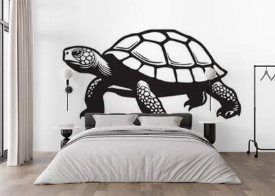  Tortoise icon on a white background Wall mural