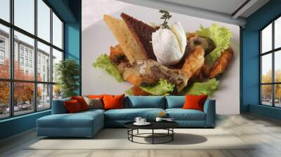 Salad with poached egg Wall mural