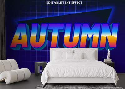 Autumn editable text effect retro style Wall mural