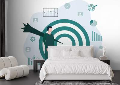 Business Management Flat Design Illustration Wall mural