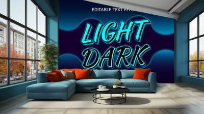 light dark style neon editable text effect Wall mural