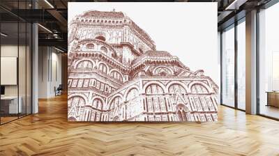 The cathedral of Santa Maria del Fiore on the Duomo square in Florence. Wall mural