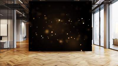 Luxury gold bokeh on black background for decoration	 Wall mural