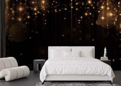 Luxury gold bokeh on black background	 Wall mural