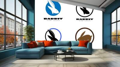 Rabbit Logo template vector icon illustration design Wall mural