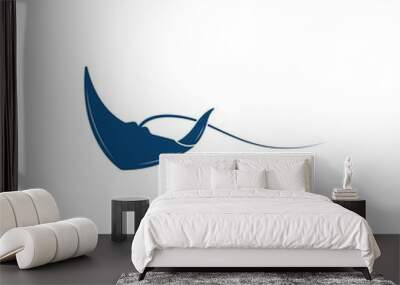 Stingray logo ilustration vector flat design template Wall mural