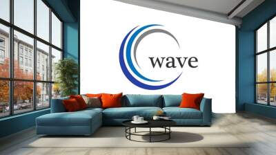 Water Wave symbol and icon Logo Template vector Wall mural