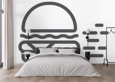 Burger delivery service line icon, restaurant and food, express delivery sign, vector graphics, a linear pattern on a white background, eps 10. Wall mural