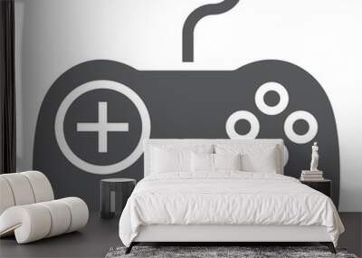 Gamepad glyph icon, electronic and device, game controller sign, vector graphics, a solid pattern on a white background, eps 10. Wall mural